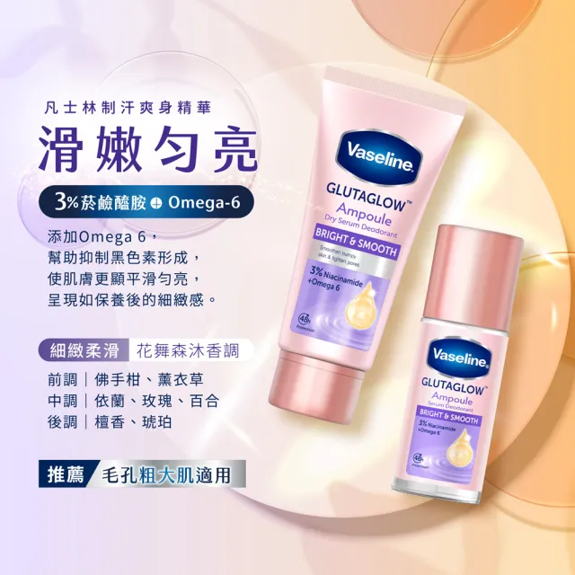 【Vaseline 凡士林】官方直營 制汗止汗爽身精華凝乳/香體露 x3入