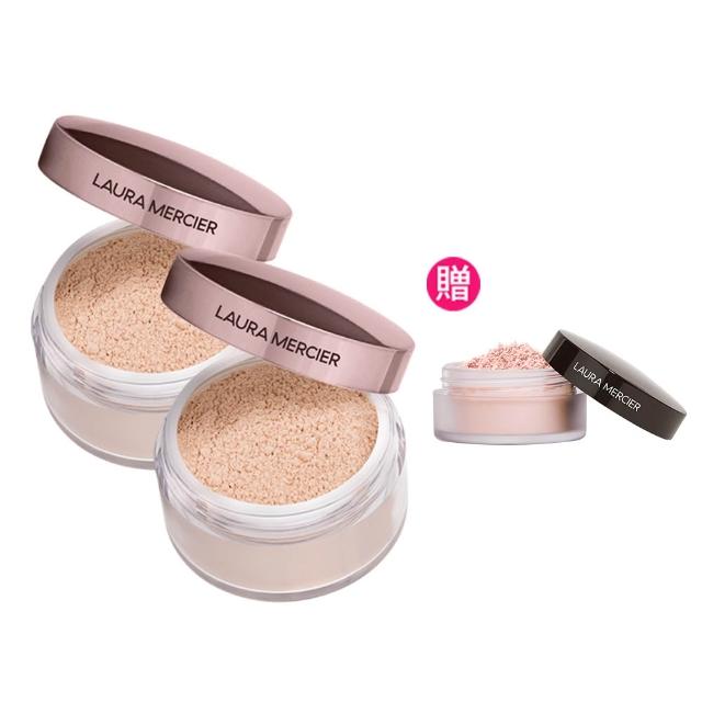 【LAURA MERCIER 蘿拉蜜思】煥顏透明蜜粉 Rose 29g 2入組 (校正蠟黃 粉紅冠軍蜜粉 潤色定妝 TONE-UP)