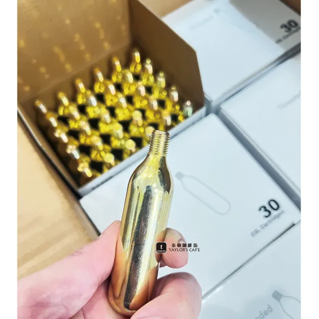 MOSA 食品級 16g CO2 氣彈／小鋼瓶（30支／盒－有螺牙版)―氣動咖啡機／啤酒機／水族水草缸