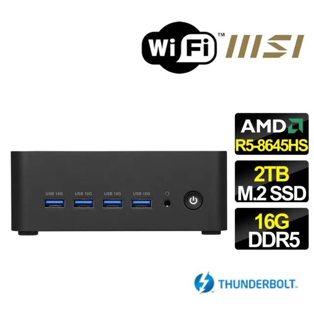 【MSI 微星】Cubi AMD R5六核{榛巧之夢} 迷你電腦(R5-8645HS/16G/2TB M.2)