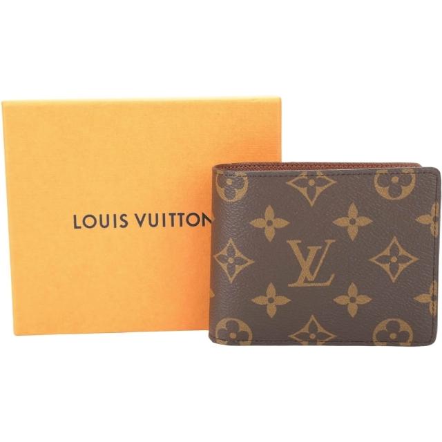 【Louis Vuitton 路易威登】LV M60895 Multiple 老花帆布對折短夾-咖啡色