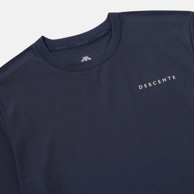 【DESCENTE】短袖上衣 男 女 中性 快排 UNI RAYBLOCK SHORT SLEEVE T-SHIRTS 深藍 SR223UTS47-DNVY