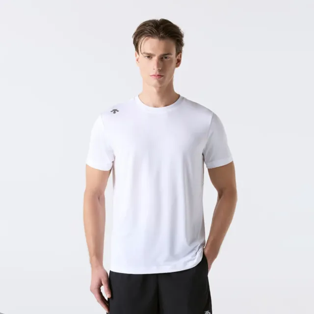 【DESCENTE】短袖上衣 男 快排 UNI BACK GRAPHIC SHORT SLEEVE T-SHIRTS 白 SR123RTS22-WHT0