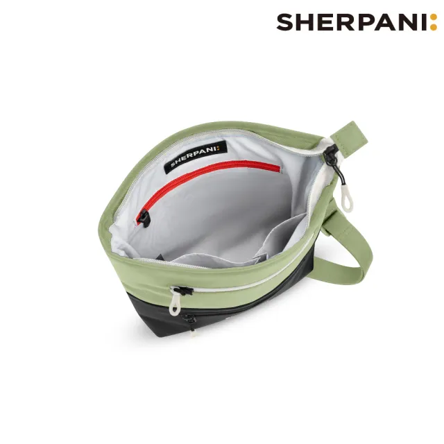 【Sherpani】雙11 RFID 防潑水多功能斜背包 26I Sadie 4L｜草綠-黑 (RFID屏蔽 撥水 附零錢包)