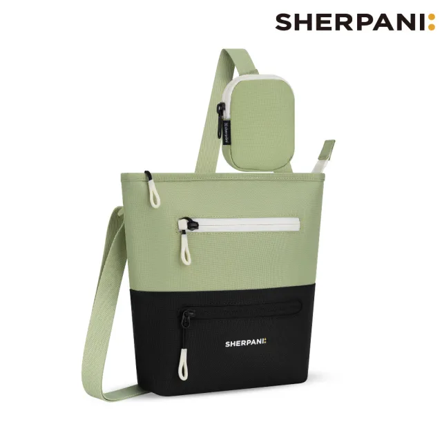 【Sherpani】雙11 RFID 防潑水多功能斜背包 26I Sadie 4L｜草綠-黑 (RFID屏蔽 撥水 附零錢包)