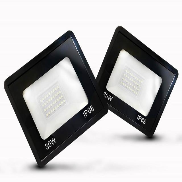 【KISS QUIET】質感黑-白光/黃光 30W LED投射燈/防水全電壓-1入(LED投射燈/防水投射燈/戶外燈具/投射燈)