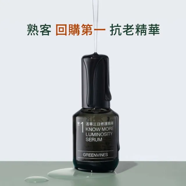 【greenvines 綠藤生機】2026母親節限定★活萃三日修護精華50ml 雙入組