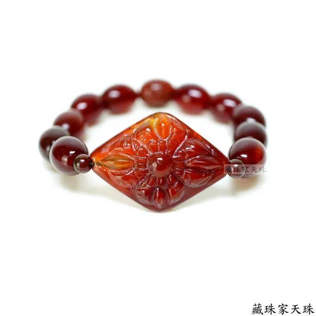 【藏珠家】紅玉髓不動明王天珠手鍊