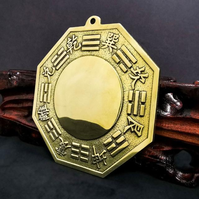 【財神小舖】純銅鎮宅 開光八卦鏡 凸鏡 11cm(已開光 八卦鏡 擋煞 化煞 鎮宅 黃銅)