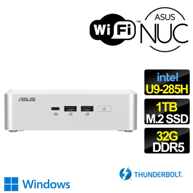 【ASUS 華碩】NUC U9十六核 WIN11{雪境奶語} 迷你電腦(U9-285H/32G/1TB M.2)