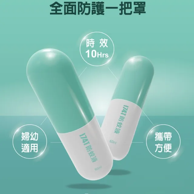 【174T】派卡瑞丁 Picaridin 20% 防蚊液 60 ml 4入(防台灣鋏蠓 小黑蚊)