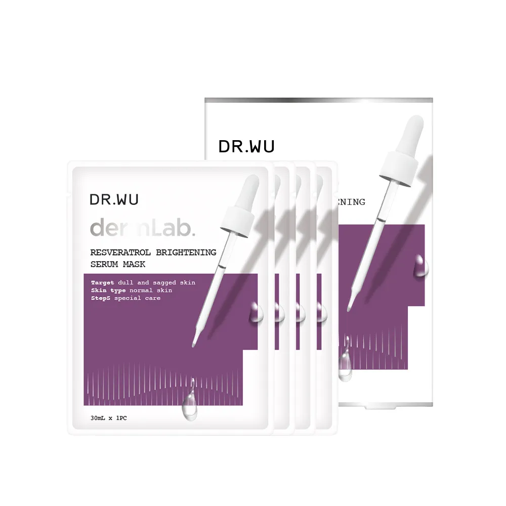 【DR.WU 達爾膚】白藜蘆醇亮白精華面膜4片