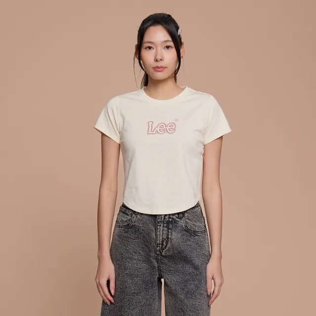 【Lee】女裝 短袖T恤 / 短版 雙色LOGO繡花 共2色 季節性版型 / LB602075721 LB602075728