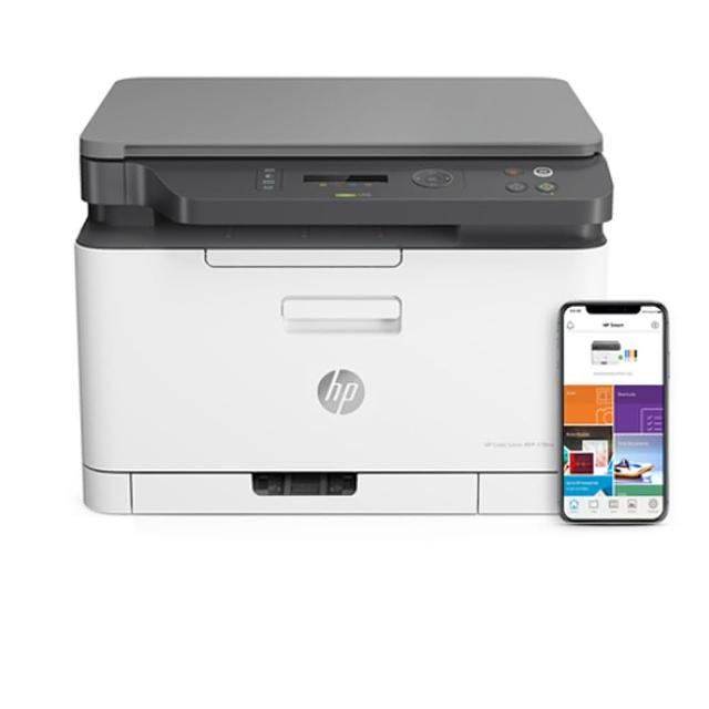 【HP 惠普】官方直營 Color Laser 178nw 三合一Wifi彩色雷射複合機(列印/影印/掃描/無線/乙太網路 4ZB96A)