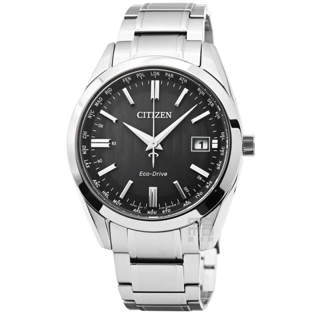【CITIZEN 星辰】ECO-DRIVE藍寶石光動能鈦金屬電波錶-黑 / CB0261-53E