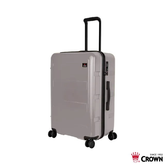 【CROWN 皇冠】假日照常配送 26吋 拉鍊拉桿箱 行李箱 旅行箱(霧面/超輕量)
