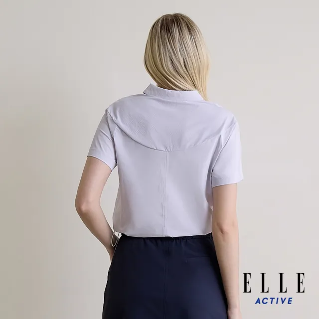 【ELLE ACTIVE】女款 寬鬆舒適短袖POLO上衣-淺紫色(EA26S1W1106-21)
