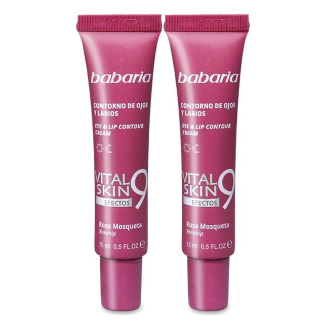 【Babaria】買1送1 9效玫瑰果油保濕眼唇精華霜15ml(總代理公司貨)