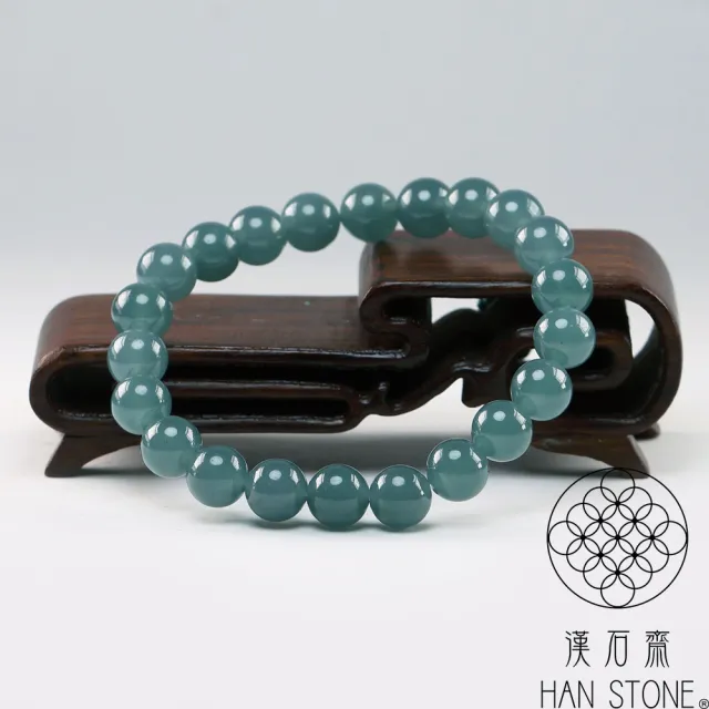 【漢石齋】天然翡翠A貨 手珠手串 冰糯種藍水(7.6mm*22pcs)