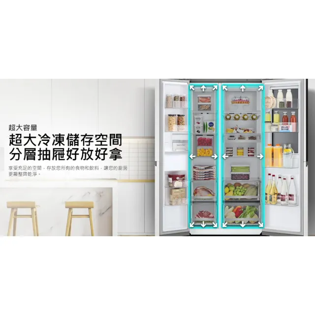 【LG 樂金】家電快配653公升智慧變頻雙門對開冰箱 亞麻白(GL-BL62WM)