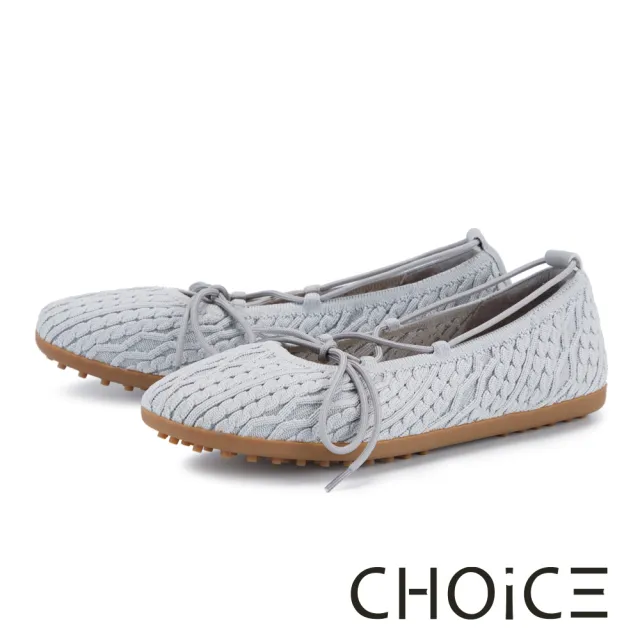 【CHOiCE】兩穿編織平底娃娃鞋 灰色