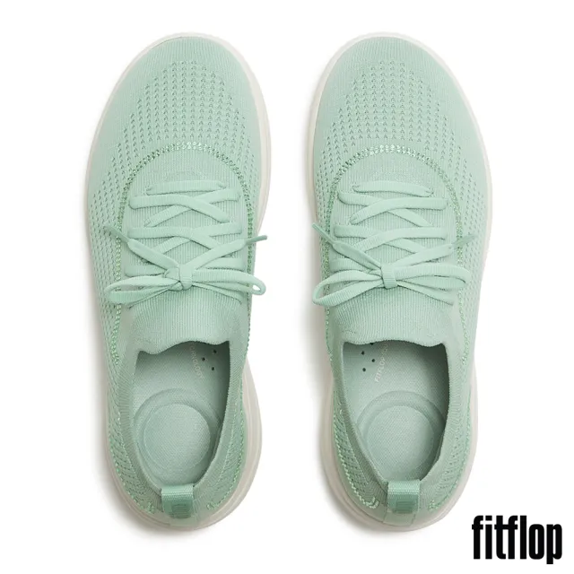 【FitFlop】SUPER-Q 水鑽邊針織繫帶休閒鞋-女(薄荷綠色)