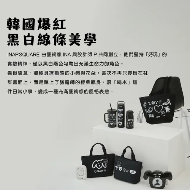 【THERMOS 膳魔師】INAPSQUARE聯名款不鏽鋼真空吸管杯720ml(TKHA-720KC-IPBK)