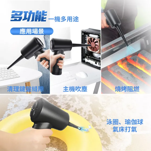 HOMI好米居家 電動吹吸兩用除塵器 電動暴風力風扇 車用清潔/電腦除塵/充氣一機多用