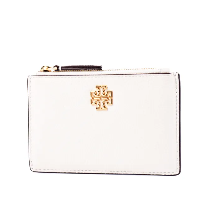【TORY BURCH】金屬縷空荔枝紋證件/零錢包-象牙白