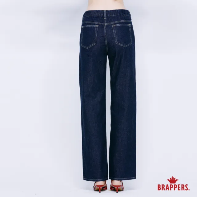 【BRAPPERS】女款 中腰全棉直筒褲-深藍