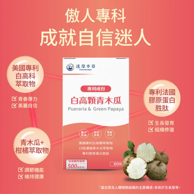 【達摩本草】白高顆+青木瓜膠囊6入組(60顆/盒）（共360顆)