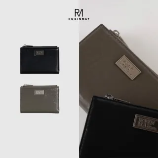 【ROBINMAY】黑鏡暮光真皮中夾 頭層皮(壓扣封口/多色任選)
