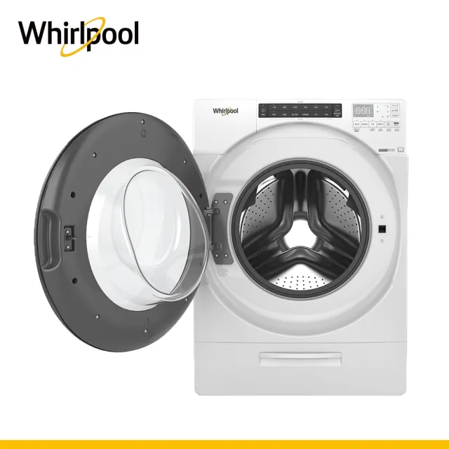 【Whirlpool 惠而浦】家電快配10.5公斤Essential Clean洗脫烘變頻滾筒洗衣機(WWEB10701BW)