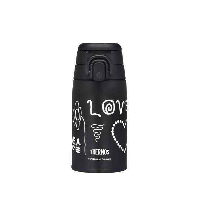 【THERMOS 膳魔師】INAPSQUARE聯名款不鏽鋼可提式真空保溫瓶400ml(JOS-400INP-BK)