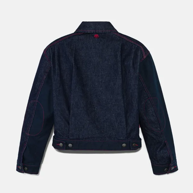 【Timberland】女款深寶石藍馬年特別款寬版Strafford牛仔外套(A6KMFAEL)