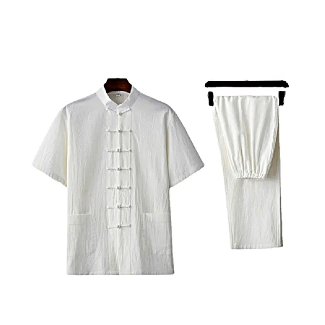 【巴黎精品】現貨限搶 新中式 唐裝漢服套裝兩件套(中國風短袖太極服長褲男套裝8色a1bx4)5.5