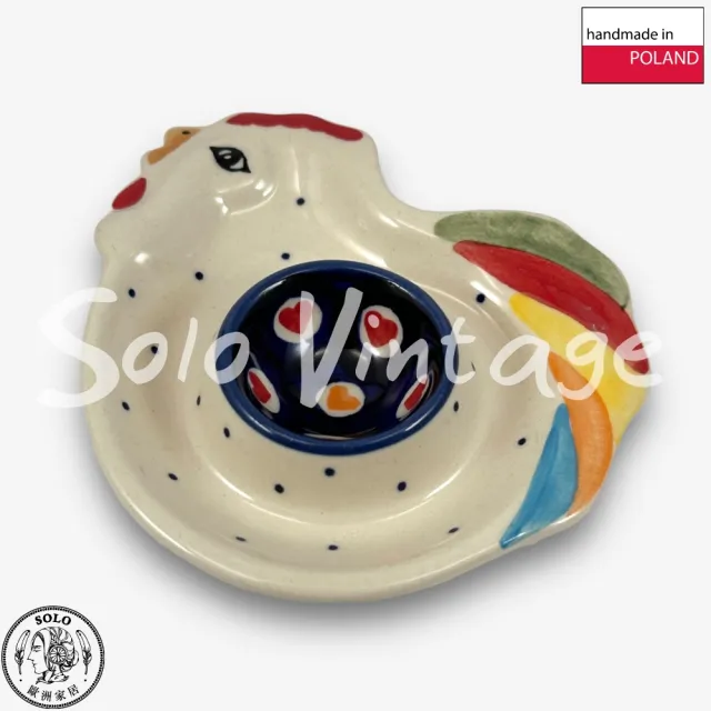 【波蘭陶】SOLO歐洲家居 正版原裝 波蘭原廠手繪 Manufaktura 12CM 水煮蛋杯 蛋托 早午餐 文青彩心系列