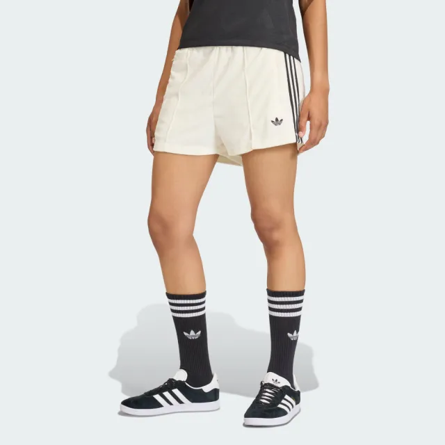 【adidas 愛迪達】短褲 女 運動褲 毛巾布 寬鬆 亞規 TT SHORTS 米 KD1397 (L5210)