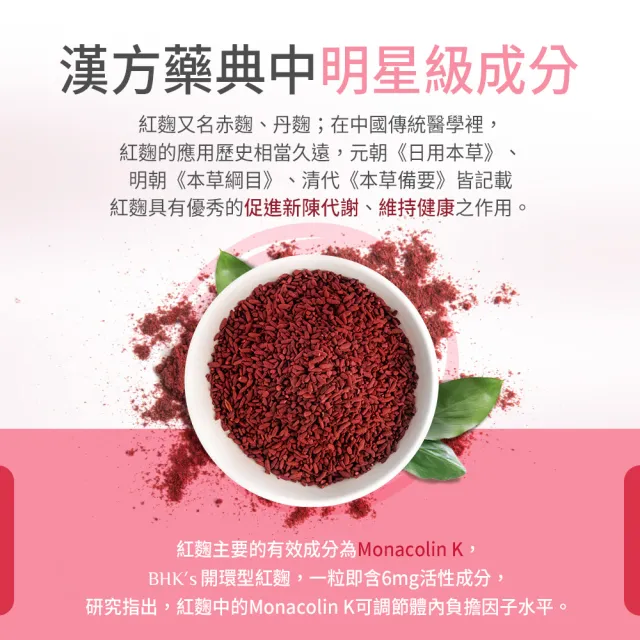 【BHK’s】開環型紅麴 素食膠囊 1盒(60粒/盒)