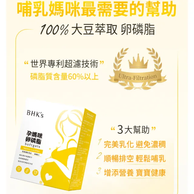 【BHK’s】孕媽咪卵磷脂 軟膠囊 1盒(60粒/盒)