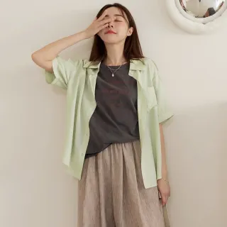 【OB 嚴選】柔軟開襟口袋寬鬆襯衫上衣 《AB21218》 適 2L~5L