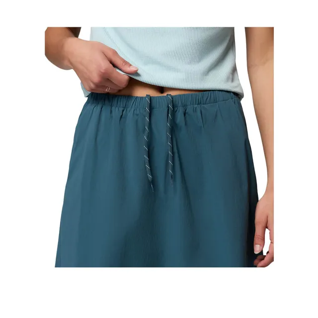 【Columbia 哥倫比亞】女款-涼感長裙-Chill Creek™ Long Woven Skirt-孔雀綠(UAL54000TL/KS)