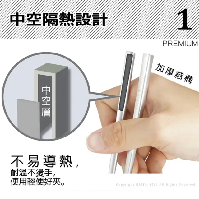 【GREEN BELL 綠貝】316不鏽鋼雙層隔熱碗筷4件組-11.5cm白金碗2入+316防滑筷2雙(防燙 耐酸 環保 SGS)