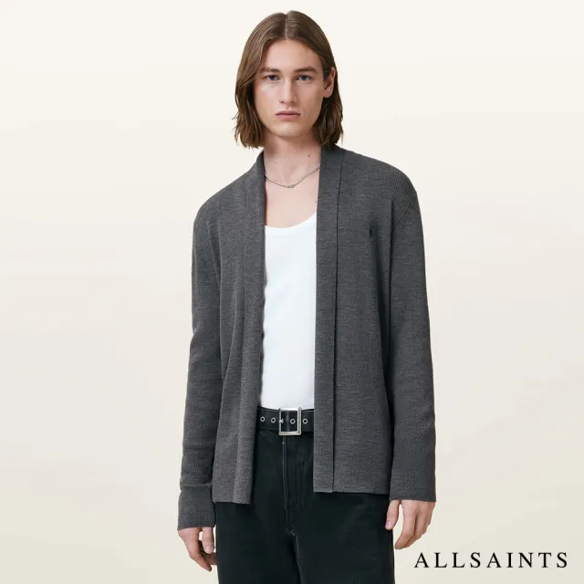 【ALLSAINTS】MODE 美純麗諾羊毛針織外套-灰 M083KB(舒適版型)