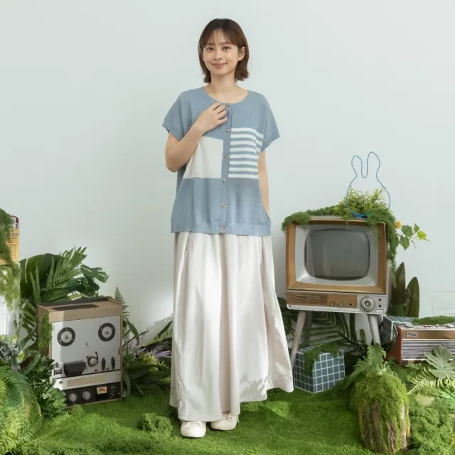 【MOSS CLUB】台灣涼感抗UV繞圈壓繩傘裙 黑 灰