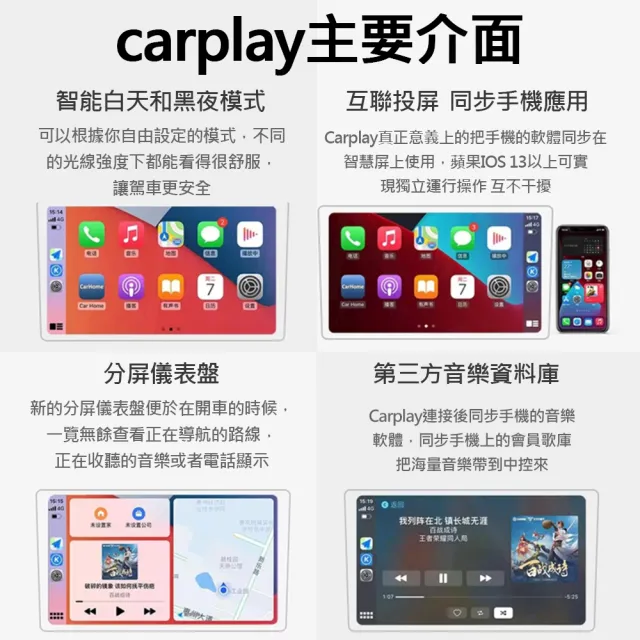 【AMA】TP30-10吋CarPlay多媒體播放器(多功能整合車機 地圖導航 Android Auto Apple CarPlay)