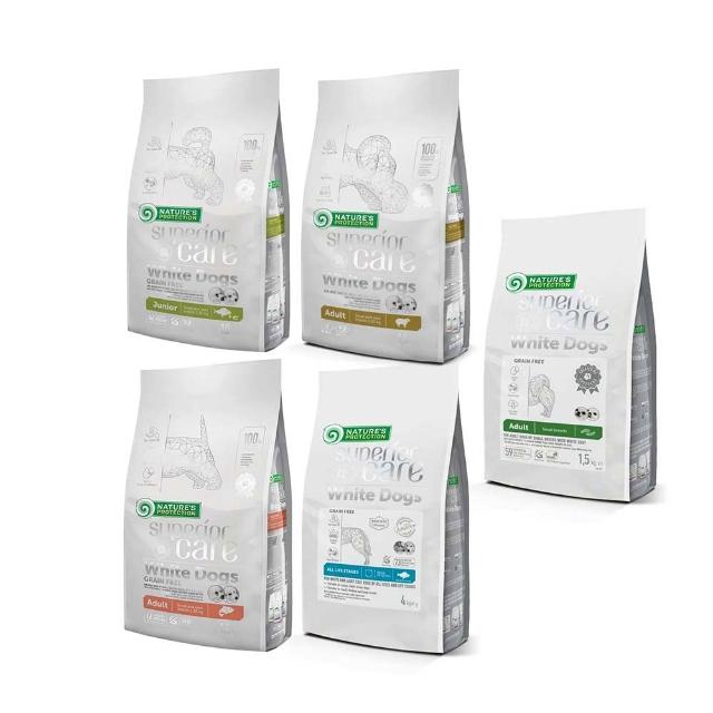 【Nature’s Protection 自然本色】亮白系列-獨家專利配方1.5kg(狗飼料/一歲以上全齡犬適用、迷你顆粒)