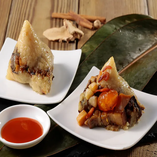 【華得水產】東港干貝粽3粒+鰻魚粽3粒組(180g/粒)共6粒