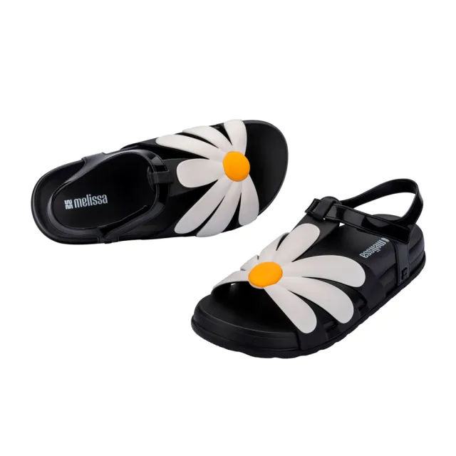 【Melissa】小白花羅馬涼鞋(黑色)