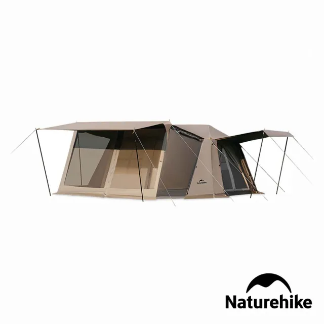 【Naturehike】Village13 兩室兩廳屋脊鈦黑膠自動帳篷3-4人 旗艦款 ZP004(台灣總代理公司貨)